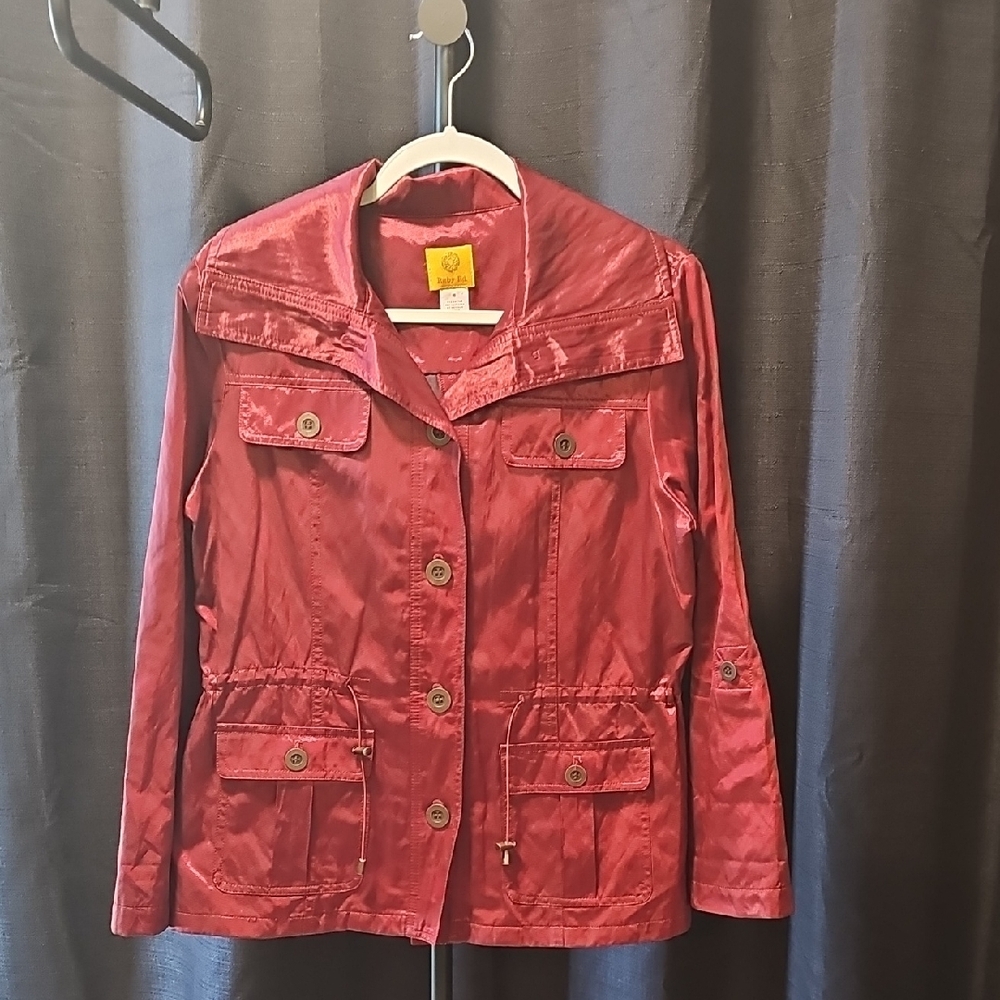 Ruby Rd. Shiny Burgundy Utility Jacket - image 7